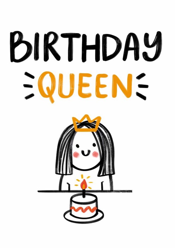 Cute Birthday Card - For Her - Birthday Queen created by Studio Flafello LTD