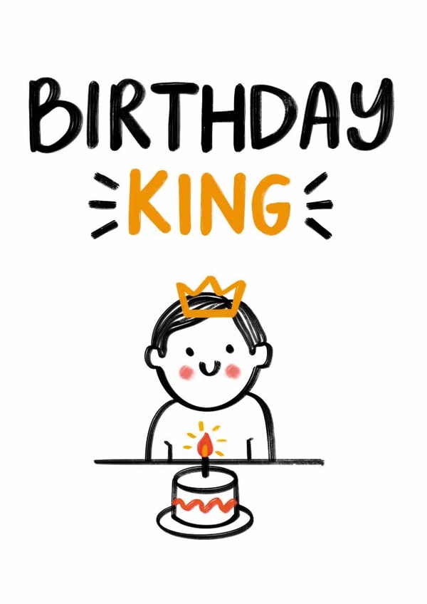 Cute Birthday Card - For Him - Birthday King created by Studio Flafello LTD