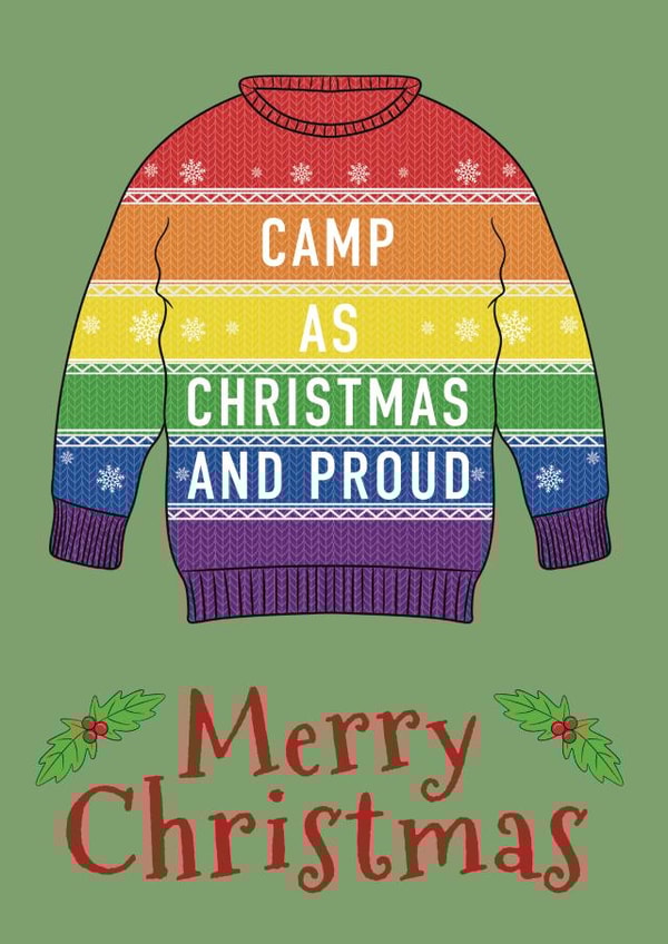 LGBTQ+ Christmas Card - Camp As Christmas And Proud - Jumper created by @Cupsie's Creations