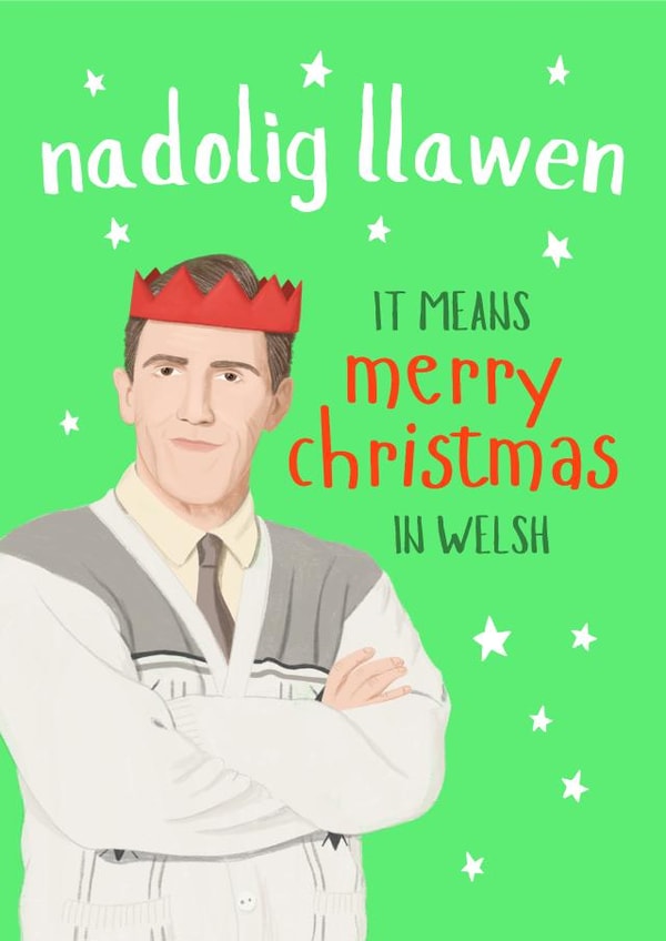 Funny Christmas Card - Uncle Bryn - Gavin And Stacey created by Sian Moore Illustration