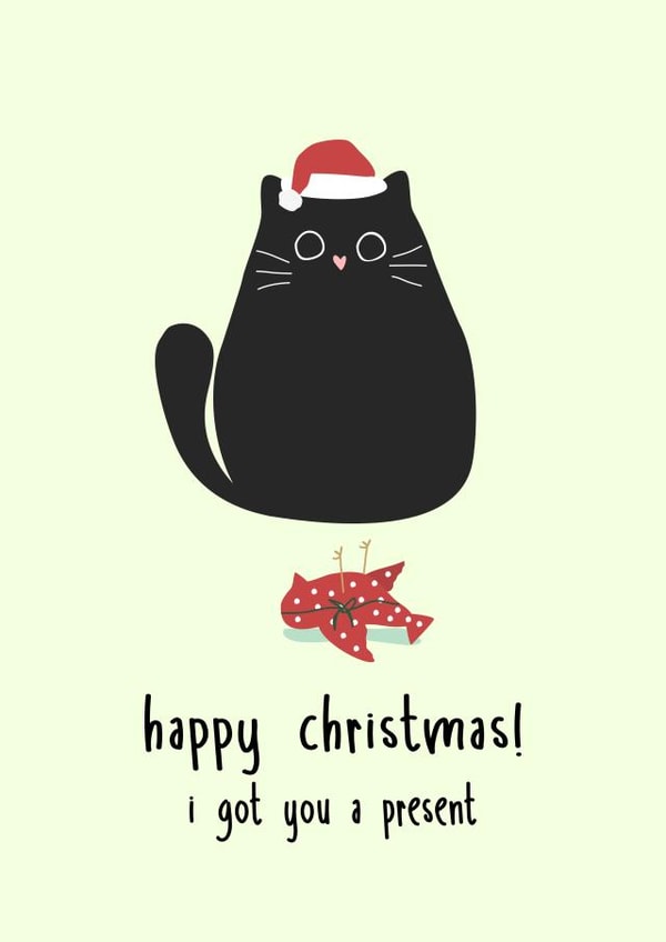 Funny Christmas Card - From The Cat - Bird created by @hollielonglanddesigns
