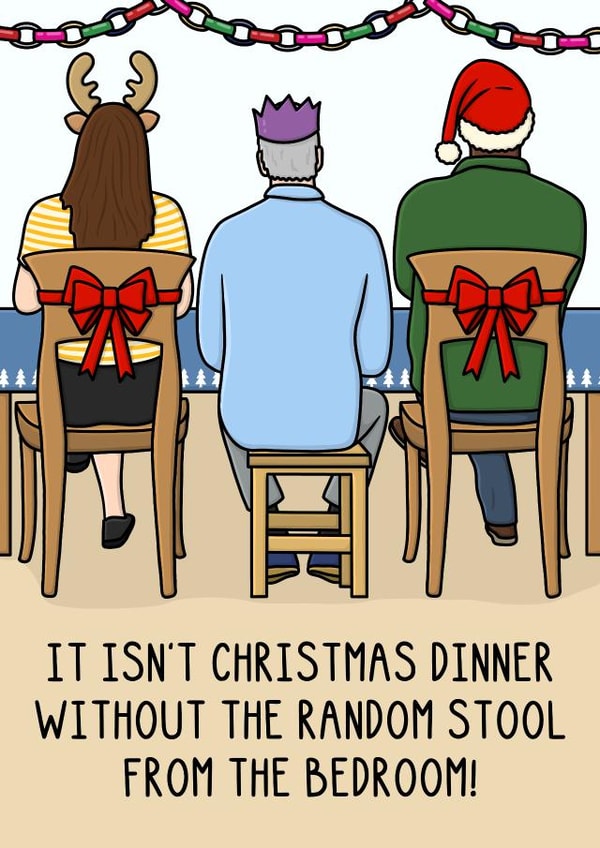 Funny Christmas Card - Random Stool - Christmas Dinner created by OhJaye