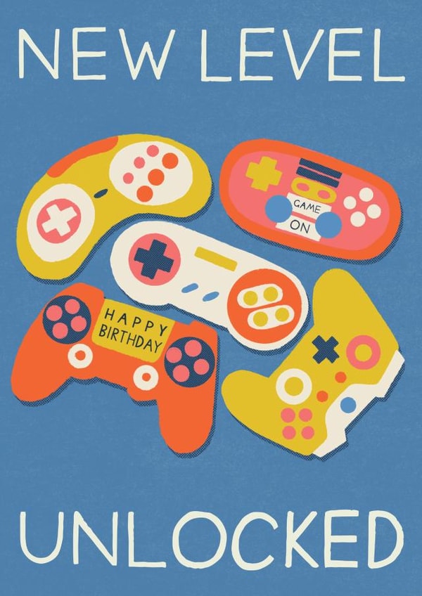 Retro Birthday Card - For Him - Retro Gaming created by Laura Darrington Design Ltd.