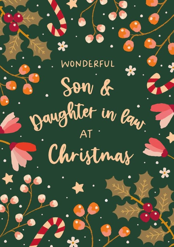 Classic Christmas Card - To Son & Daughter In Law - Candy Cane created by The Pattern Press