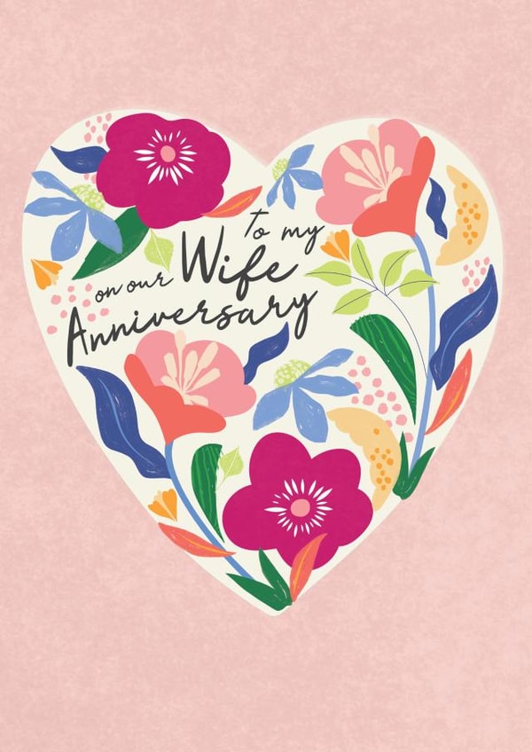Pretty Anniversary Card - For Wife - Floral Heart created by Laura Darrington Design Ltd.