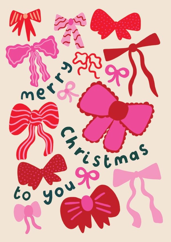 Cute Christmas Card - For Her - Festive Bows created by Raspberry Blossom