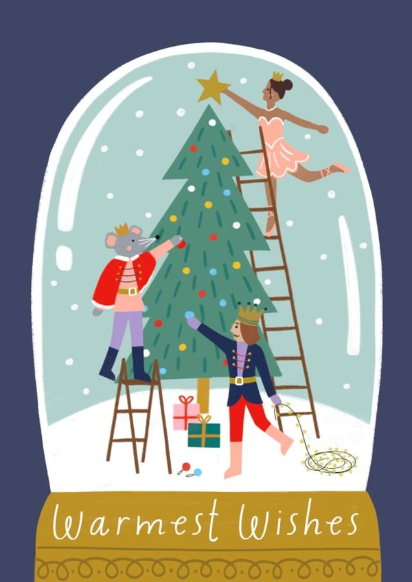 Cute Christmas Card - Snow Globe - Warmest Wishes created by Zoe Spry