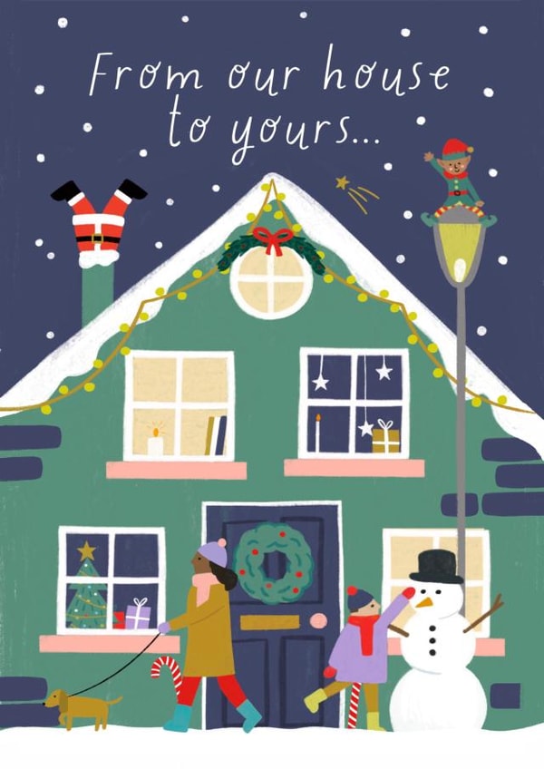 Cute Christmas Card - From Our House To Yours - Snowman created by Zoe Spry