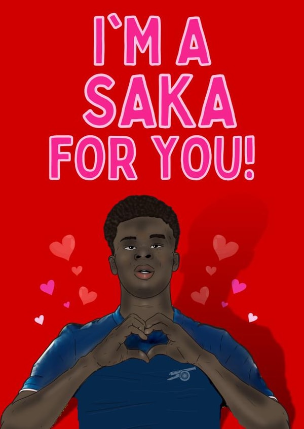 Cute Anniversary/Valentines Day Card - I'm A Saka For You - Pun created by Original Fox Cards