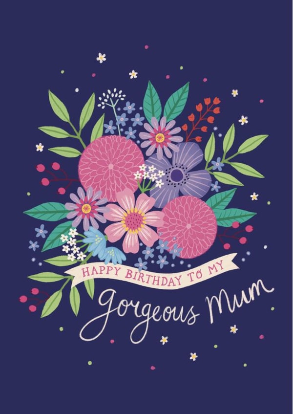 Pretty Birthday Card - For Mum - Gorgeous - Floral created by Watercolour Sky