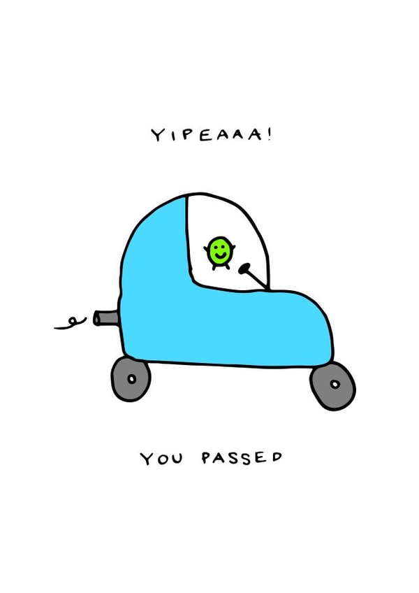 Cute Congratulations Card - Driving Test - Passed created by Frank & Coops