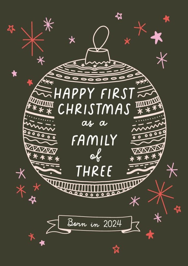Cute Christmas Card - Family Of Three - First Christmas created by Sarah Harding