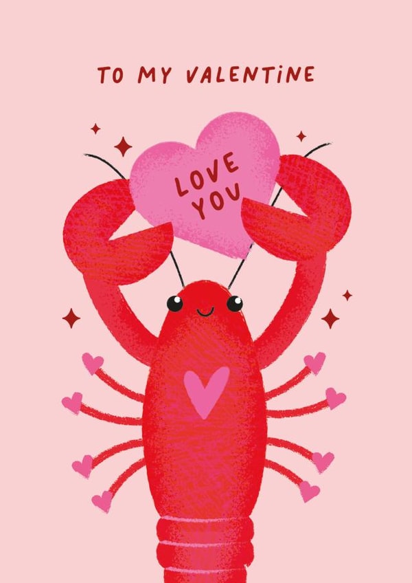 Cute Valentines Day Card - Lobster - Heart created by Studio Mads