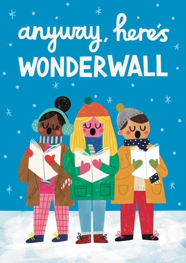 Funny Christmas Card - Carol Singers - Wonderwall - Oasis created by Alice Mole Illustration
