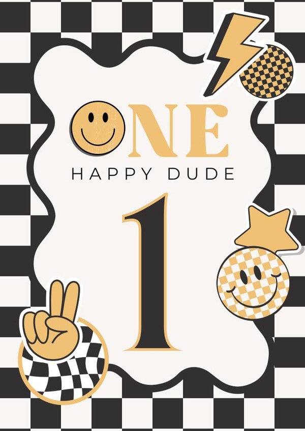One Happy Dude First Birthday Card created by Gillian Ayre