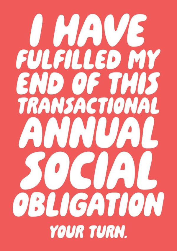 Funny Christmas Card - Social Obligation - Your Turn created by Studio Doodles