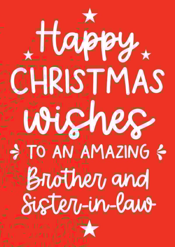 Classic Christmas Card - For Brother And Sister-In-Law - Christmas Wishes created by Word Up Creative