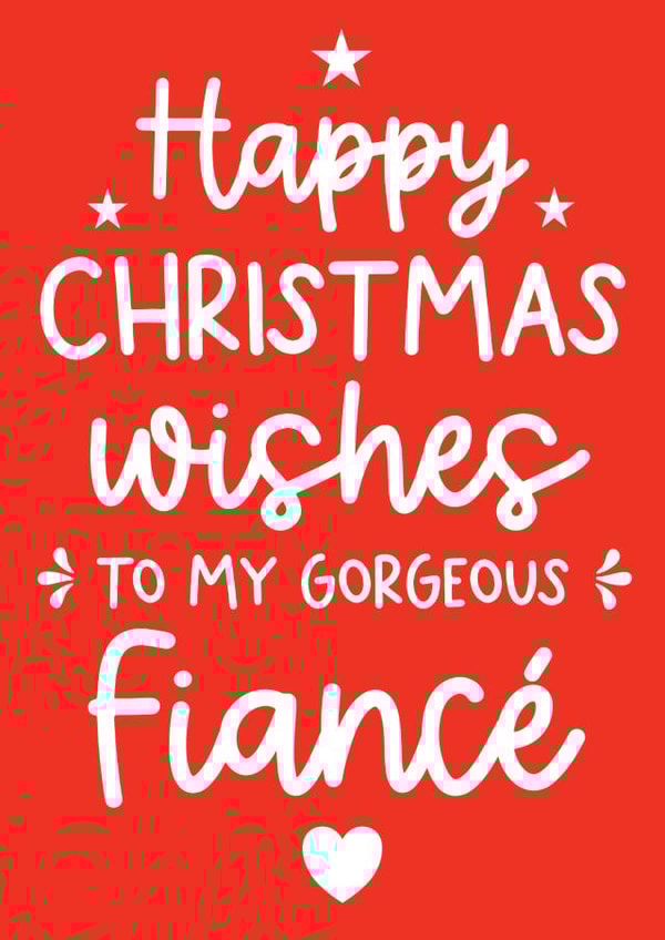 Classic Christmas Card - To My Gorgeous Fiancé - Typography created by Word Up Creative