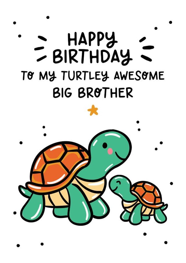 Cute Birthday Card - For Big Brother - Turtles created by Lyndsay Moon