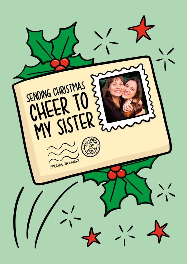 Cute Christmas Card - For Sister - Letter created by TeePee Creations