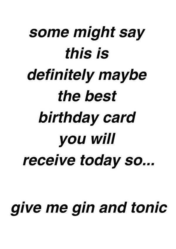 Funny Birthday Card - Oasis - Song Lyrics - Some Might Say - Definitely Maybe created by Hairy Duck Prints