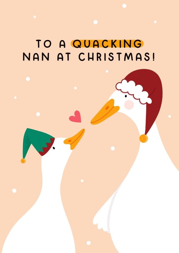 Cute Christmas Card - To Nan - Ducks created by Joanne Hawker