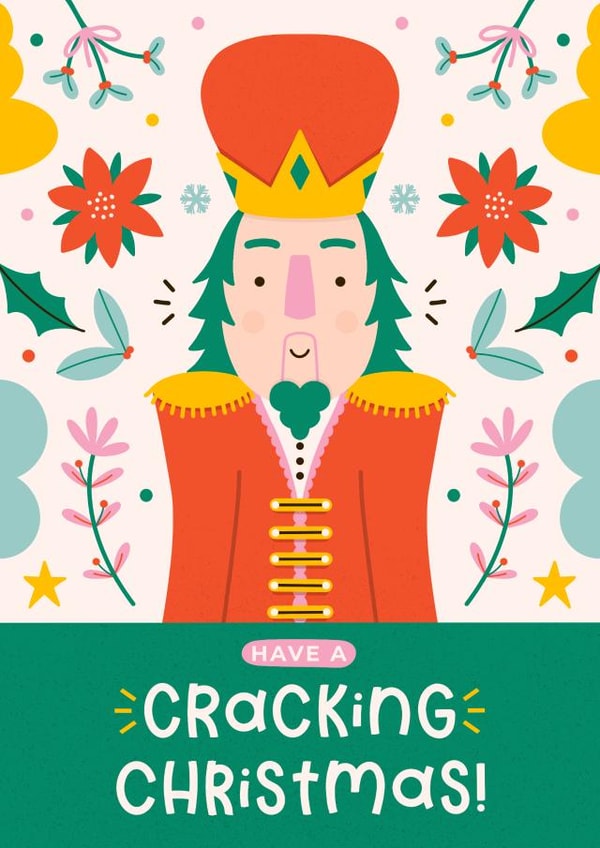 Cute Christmas Card - Nutcracker - Pun created by Joanne Hawker