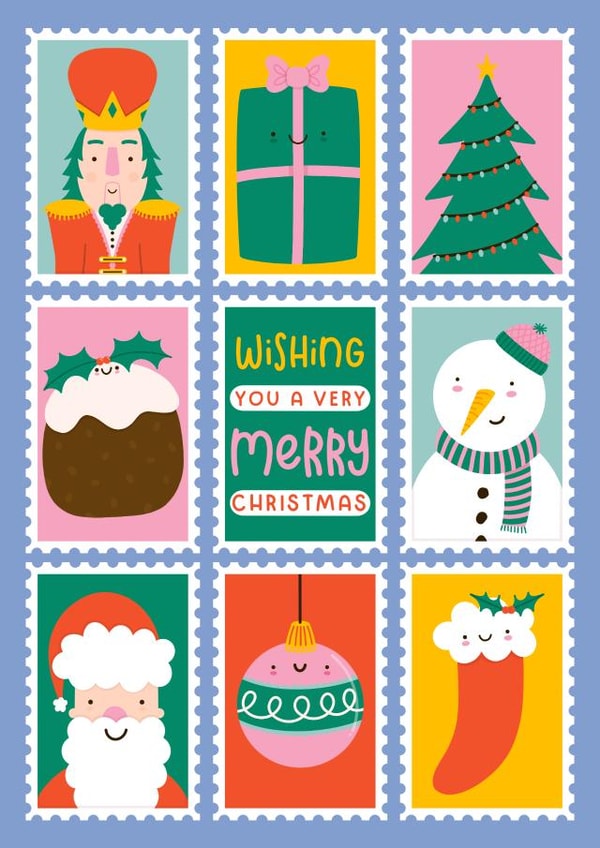 Cute Christmas Card - Stamps - Festive created by Joanne Hawker