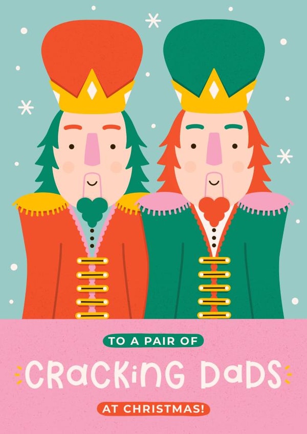 Cute Christmas Card - Cracking Dads - LGBTQ+ created by Joanne Hawker