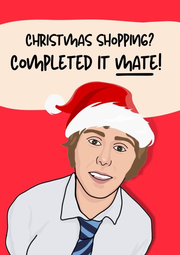 Funny Christmas Card - Inbetweeners - Jay - Christmas Shopping created by original fox designs