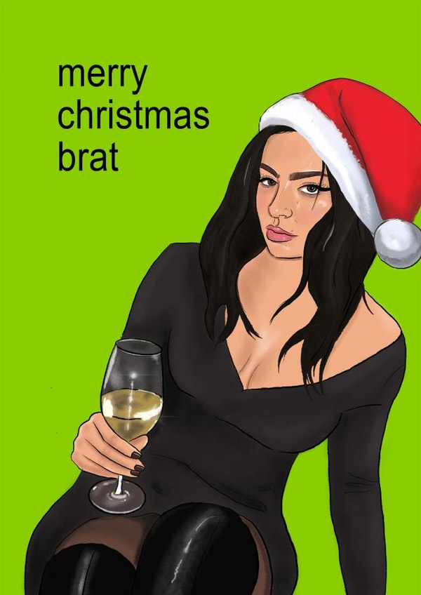 Funny Christmas Card - Charli XCX - Brat created by The Queer Store