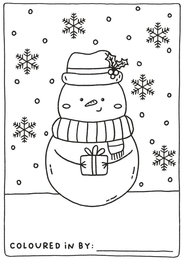 Cute Christmas Card - Colour Your Own Card - Snowman created by Sarah Harding