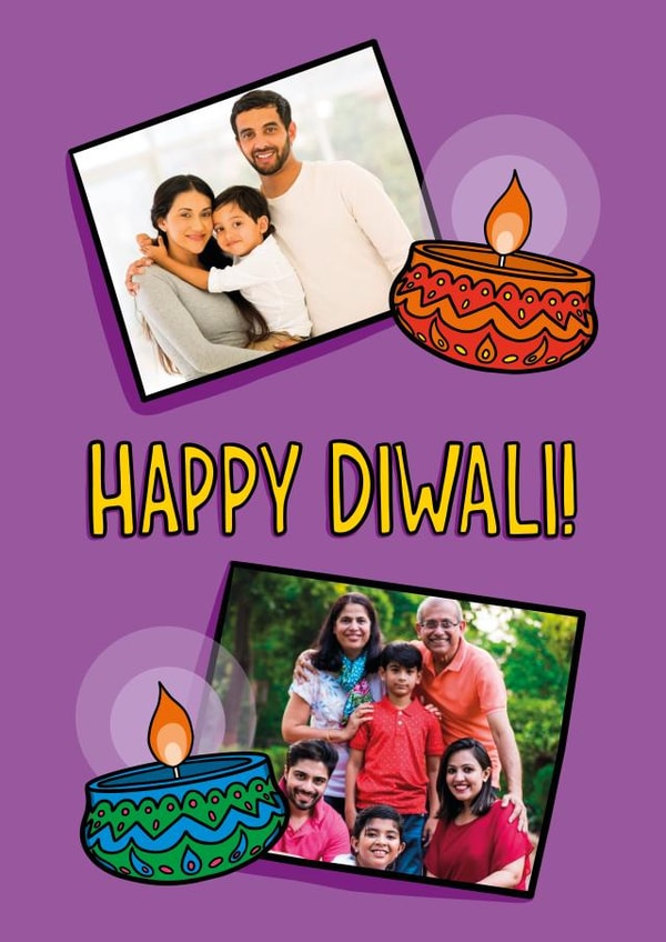 Cute Diwali Card - Festival Of Lights - Diwali created by TeePee Creations