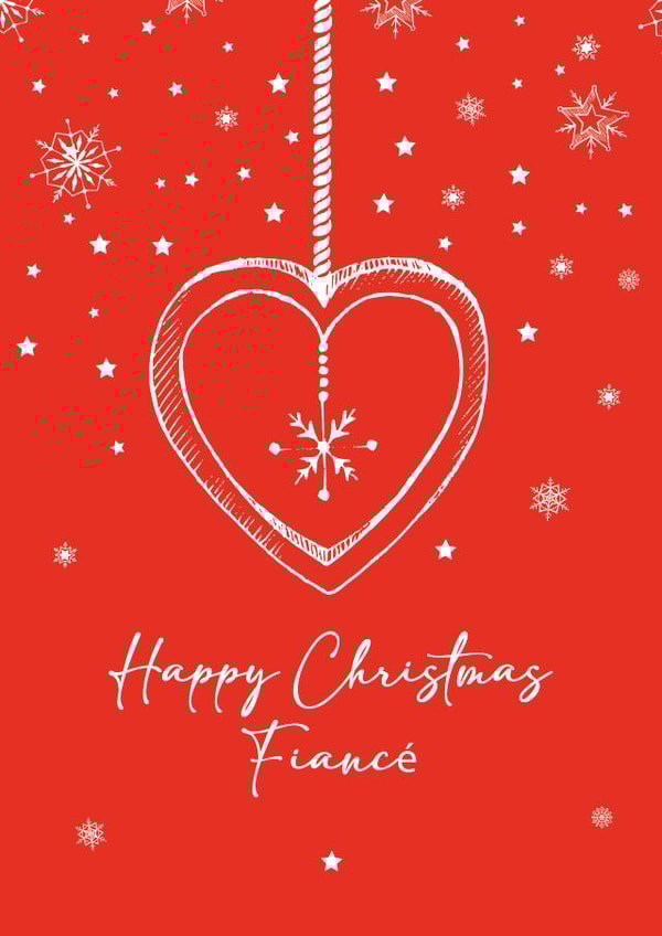 Classic Christmas Card - For Fiancé - Heart created by Quinton cards