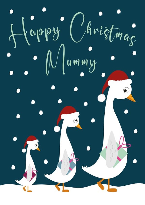 Cute Christmas Card - For Mummy - Ducks created by Stripey Cats