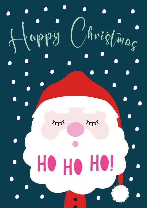 Cute Christmas Card - Santa Claus - Ho Ho Ho! created by Stripey Cats