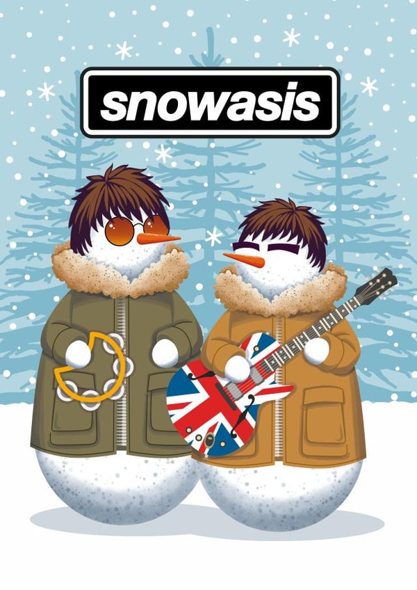 Funny Christmas Card - Snowasis - Oasis - Liam & Noel Gallagher created by Atwood & Atwood