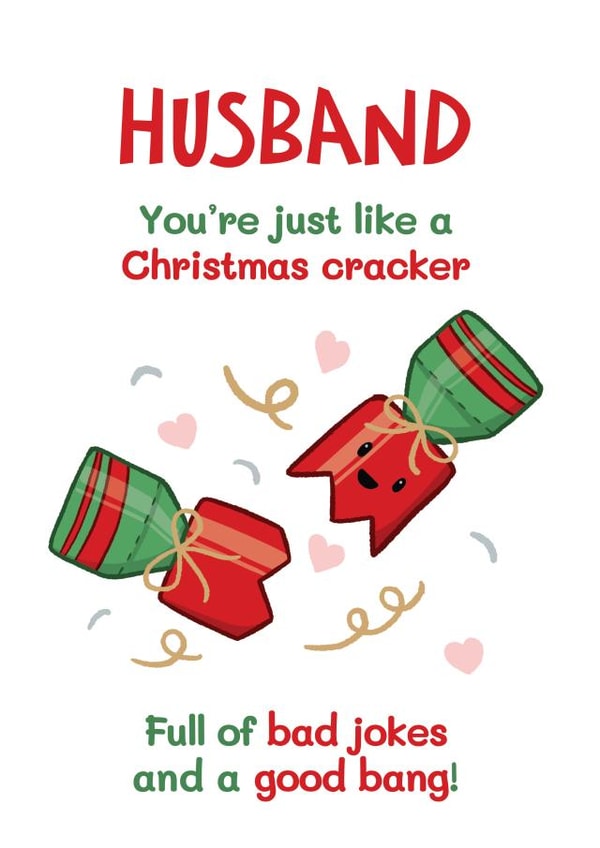 Cheeky Christmas Card - For Husband - Cracker created by Bev O'Connor || @oconnordesign