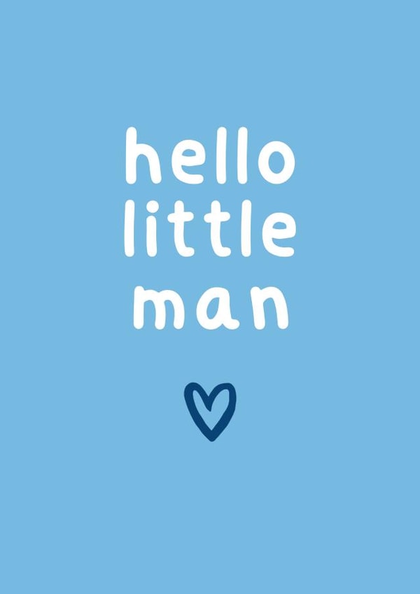 Classic New Baby Card - Hello Little Man created by Amy (Hedgecards)