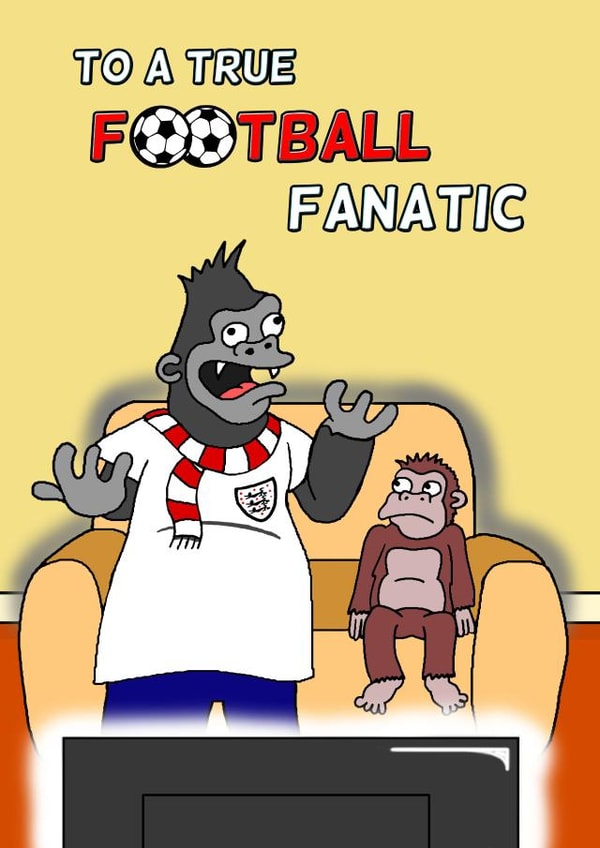 Funny Birthday/Father's Day Card - Football Fanatic - England Shirt created by Cheeky Boar