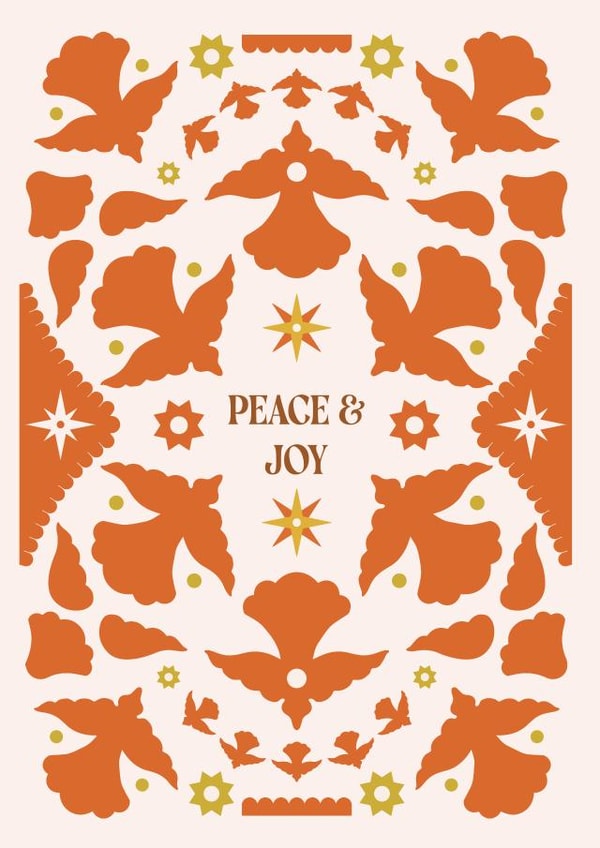 Classic Christmas Card - Peace and Joy - Doves created by Lately Studio