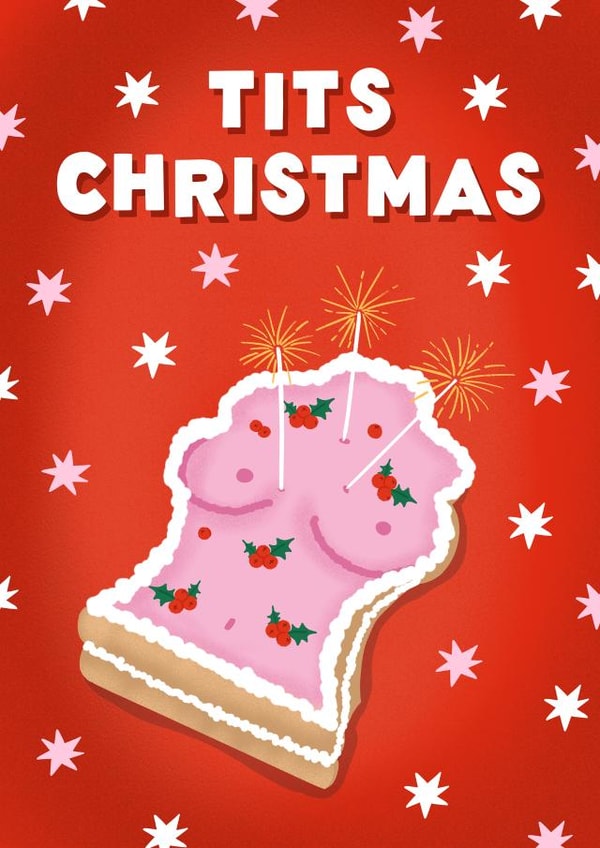 Funny Christmas Card - Tits Christmas - For Her created by @tikkled.pink