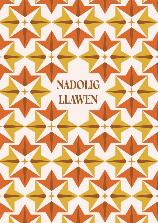 Classic Christmas Card - Nadolig Llawen - Geometric Starry Card created by Lately Studio