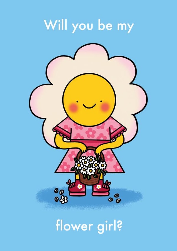 Cute Wedding Card - Will You Be My Flower Girl - Flowers created by Emelia Brooks