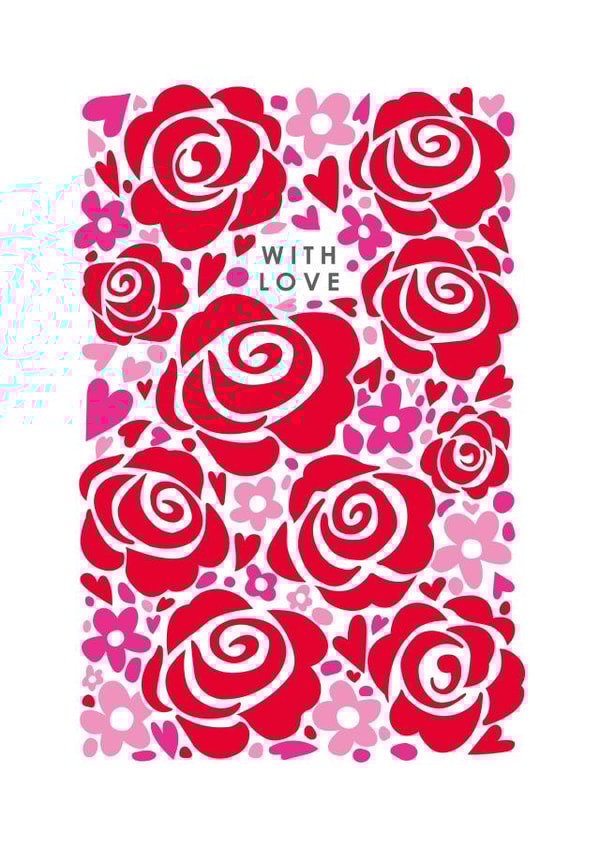 Classic Anniversary Card - Pretty Roses - With Love created by Happy Street