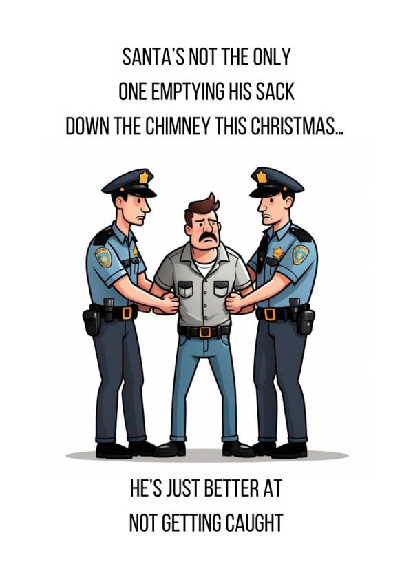 Funny Christmas Card - Santa’s not the only one emptying his sack created by BeauPrintBoutique