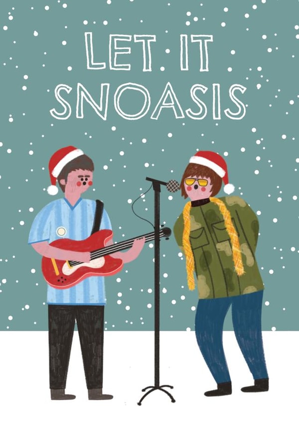 Funny Christmas Card - Oasis - Snoasis - Pun created by AbiGoLucky
