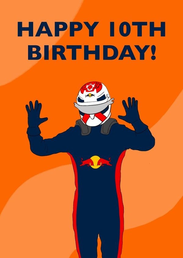 Modern 10th Birthday Card - Max Verstappen - For Him created by brookeman