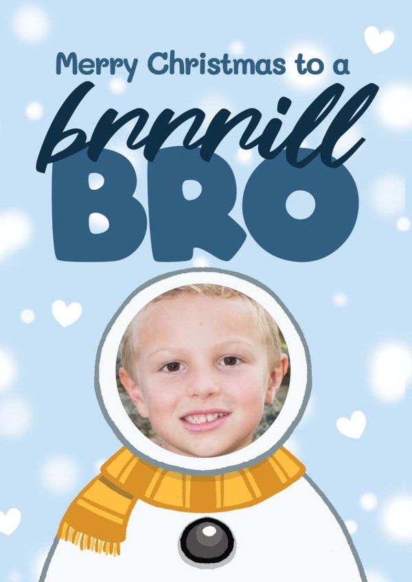 Cute Christmas Photo Card - For Brother - Snowman created by Bev O'Connor || @oconnordesign
