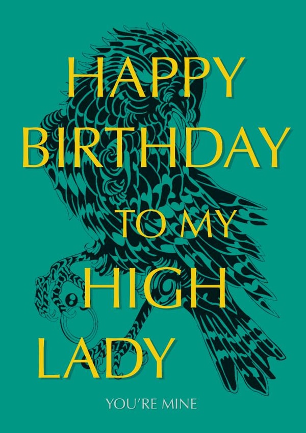 Modern Birthday Card - To My High Lady - BookTok created by Serenity Emily